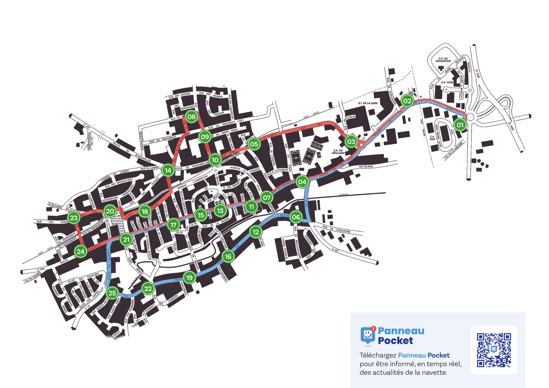 Plan circulation Rosabus